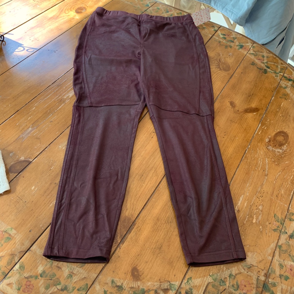 Free people vegan leather stretch pants